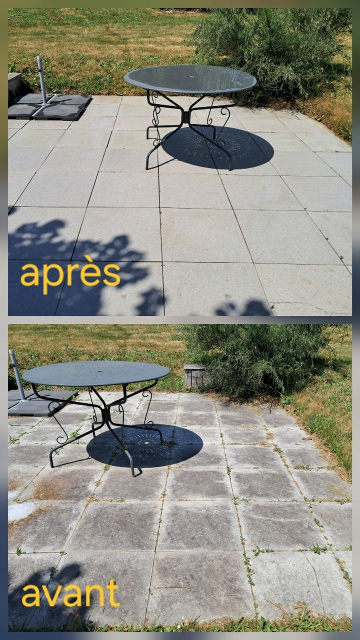 Terrasse dallée nettoyée